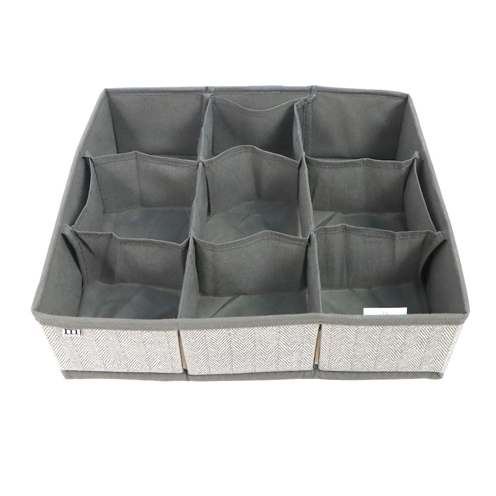 可摺疊9格人字紋布藝收納籃