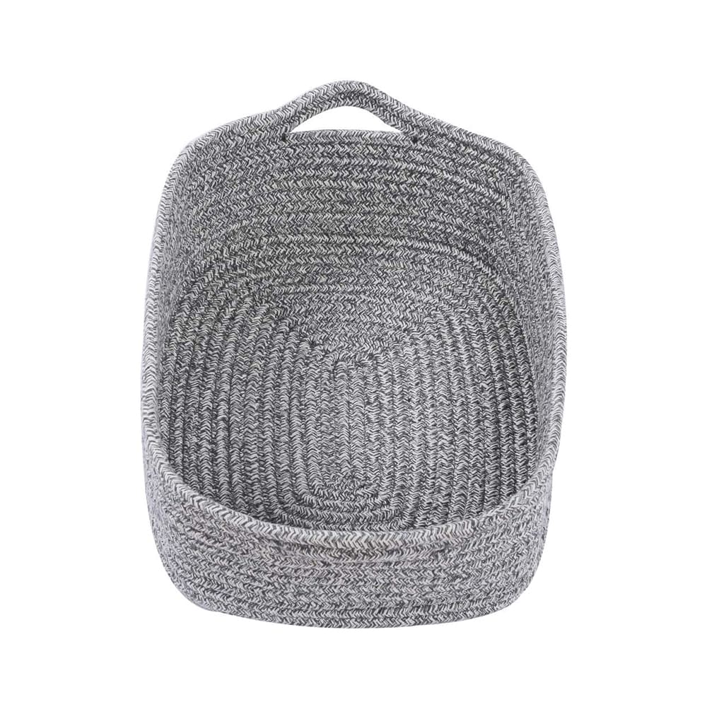 闊邊純棉繩編收納籃 (灰色)