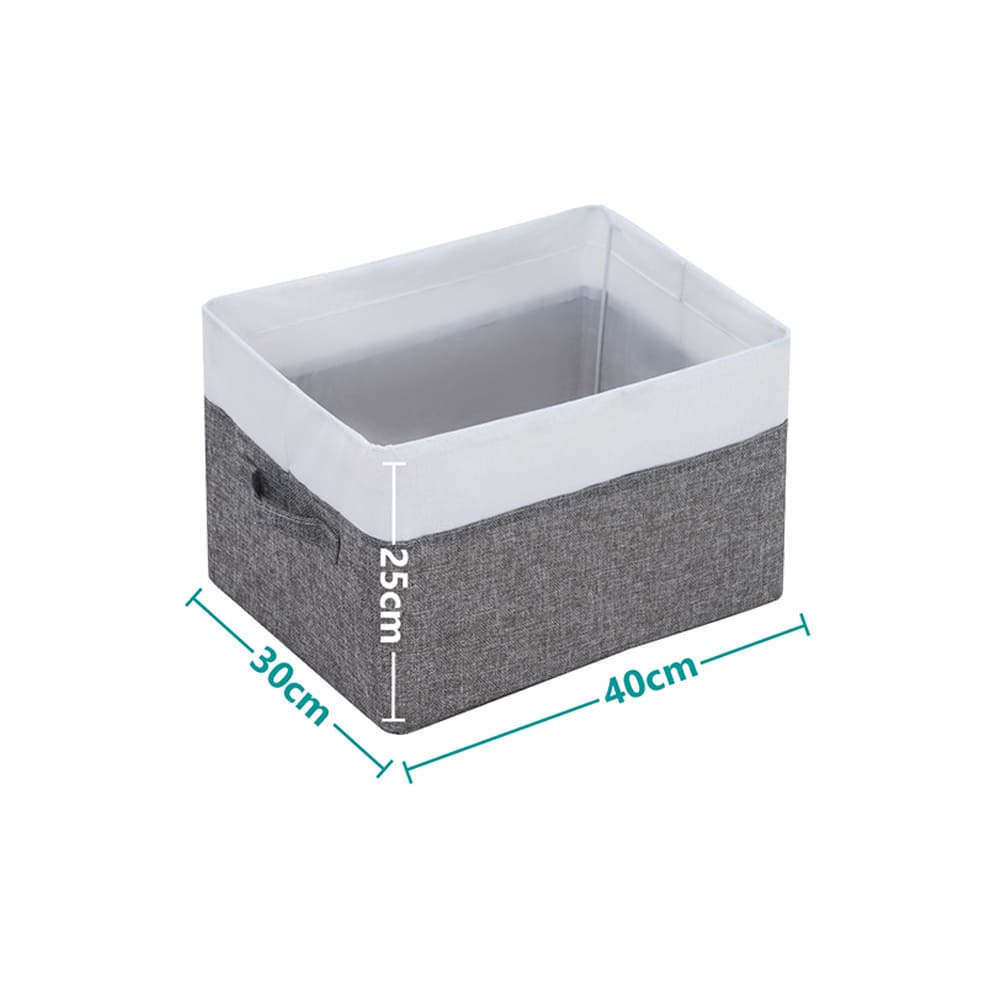 Storage Baskets with Metal Frame White x Grey 2pcs