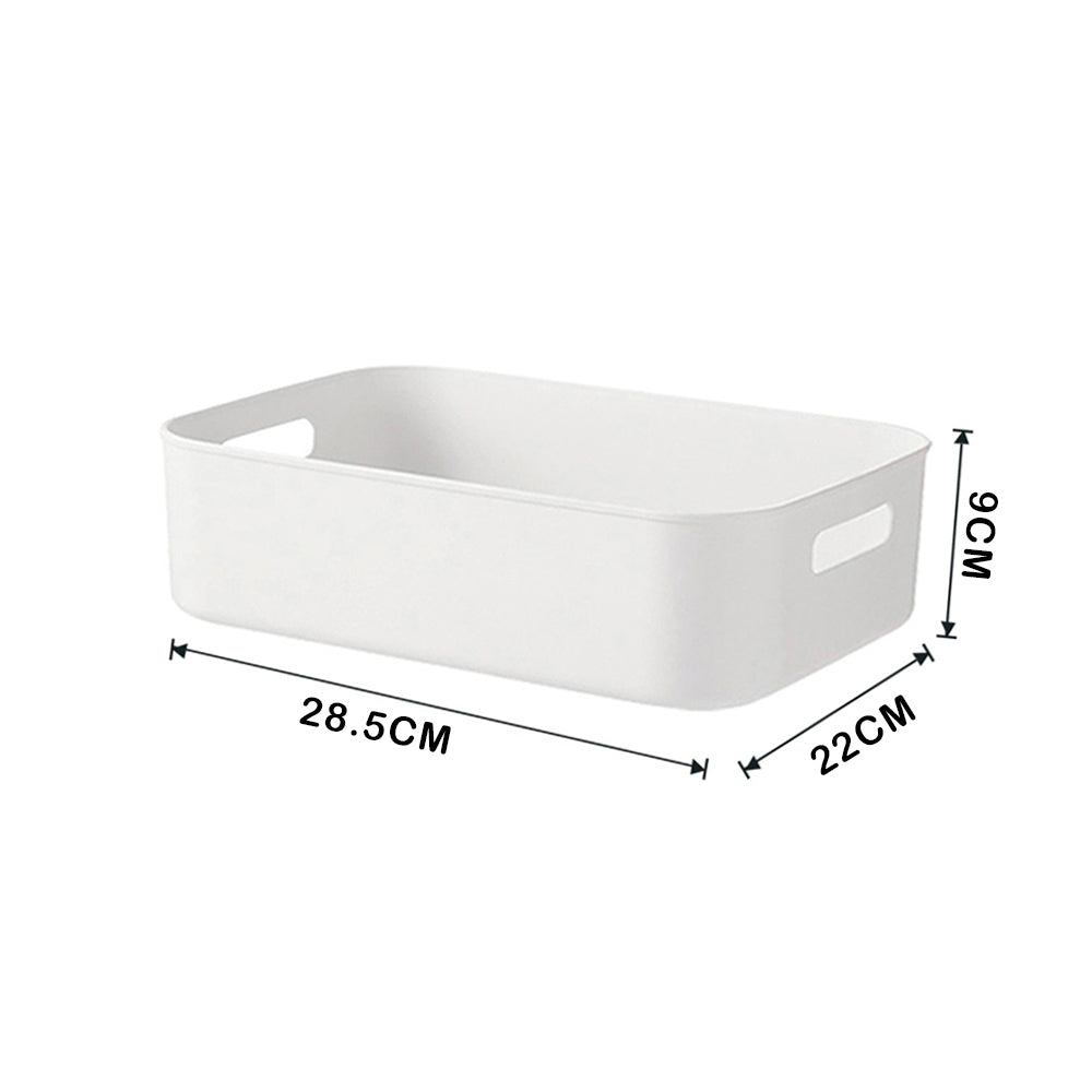 Plastic Storage Basket With Handle White 4.8L