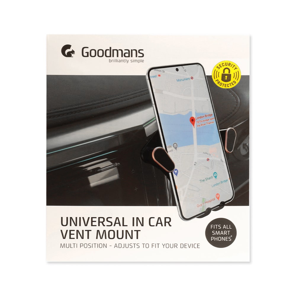 Goodmans 汽車用手機架玫瑰金色外盒正面