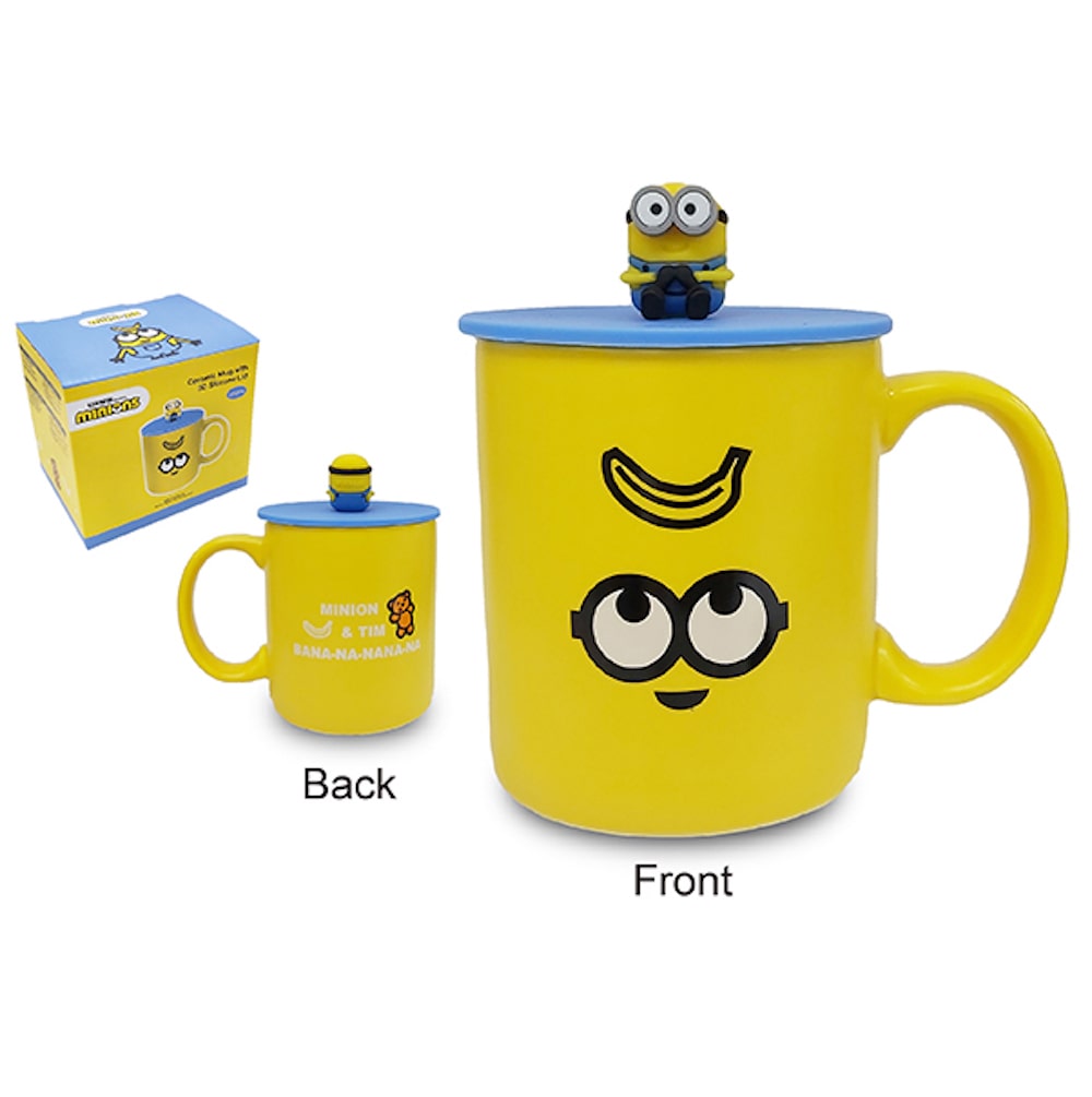 Minions Ceramic Mug With 3D Silicone lid 380ml - Bob