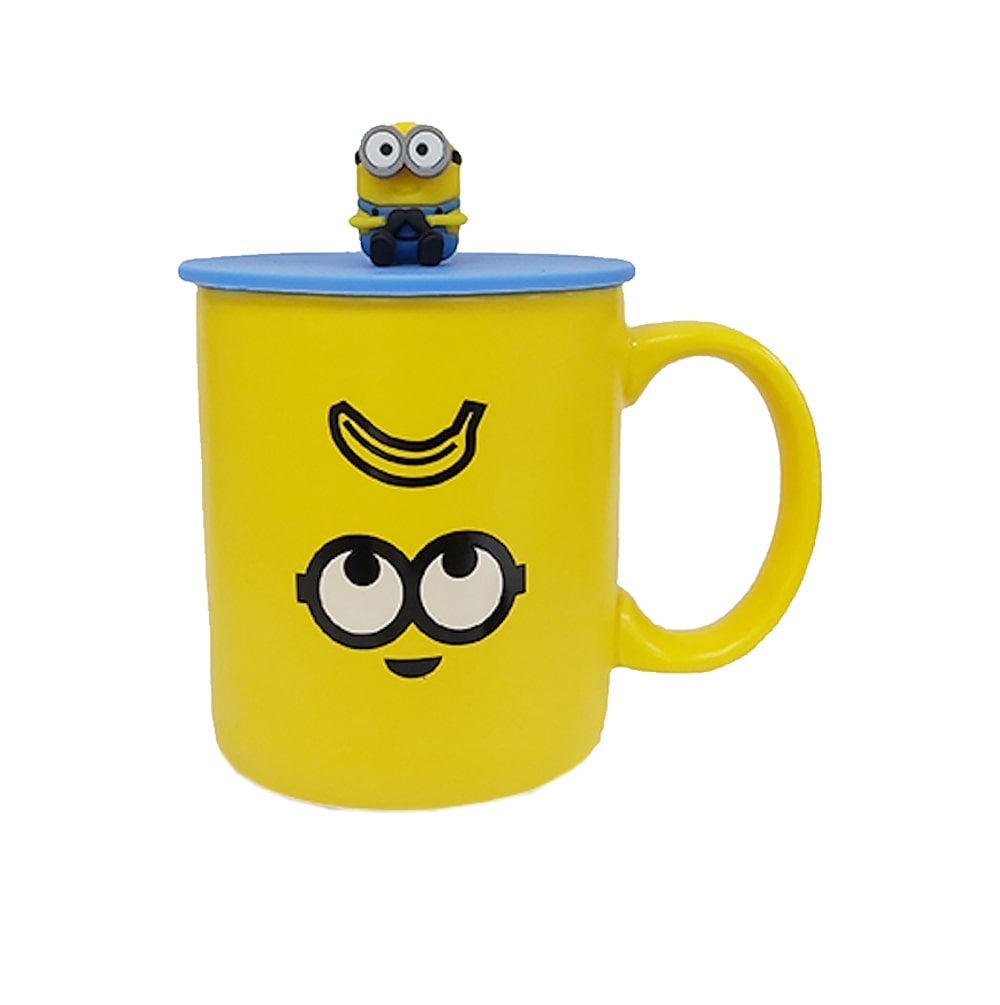 Minions Ceramic Mug With 3D Silicone lid 380ml - Bob