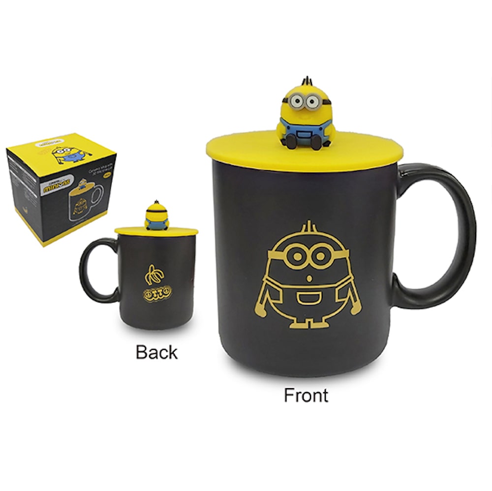 Minions Ceramic Mug with 3D Silicone lid 380ml - Jorge 