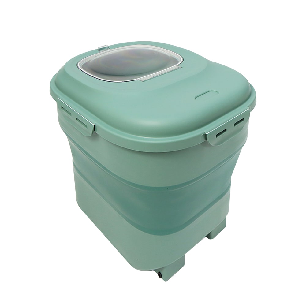 可摺疊帶蓋矽膠收納桶