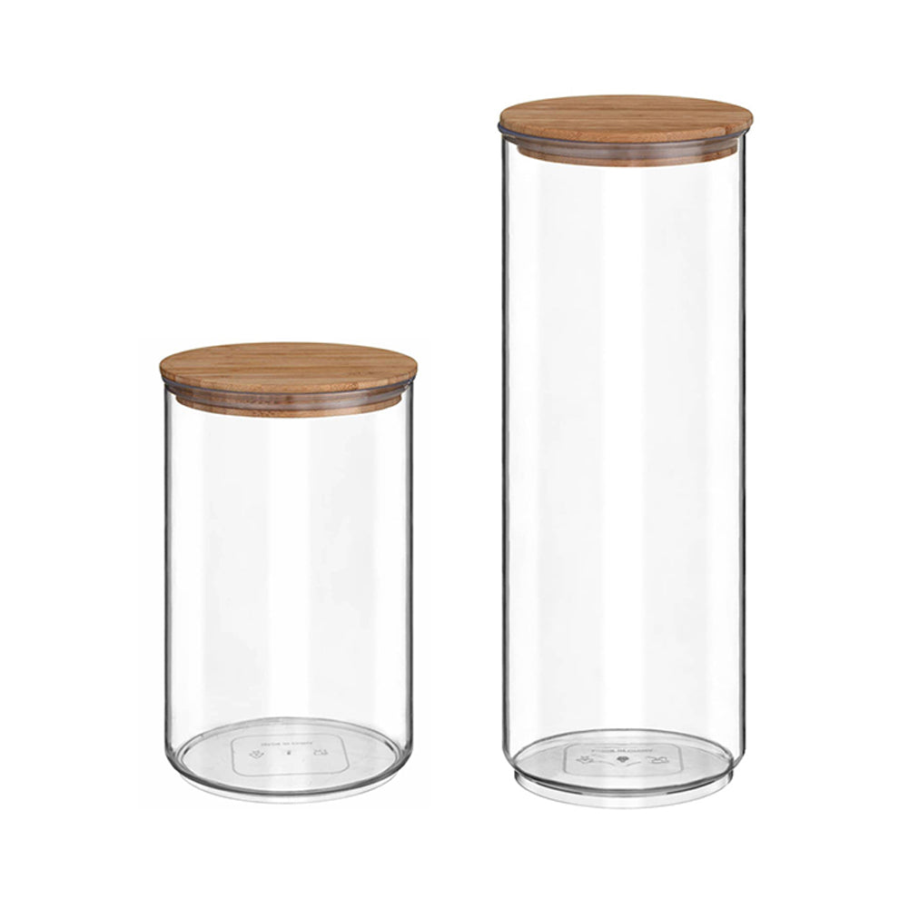 Plastic Container with Bamboo Lid 