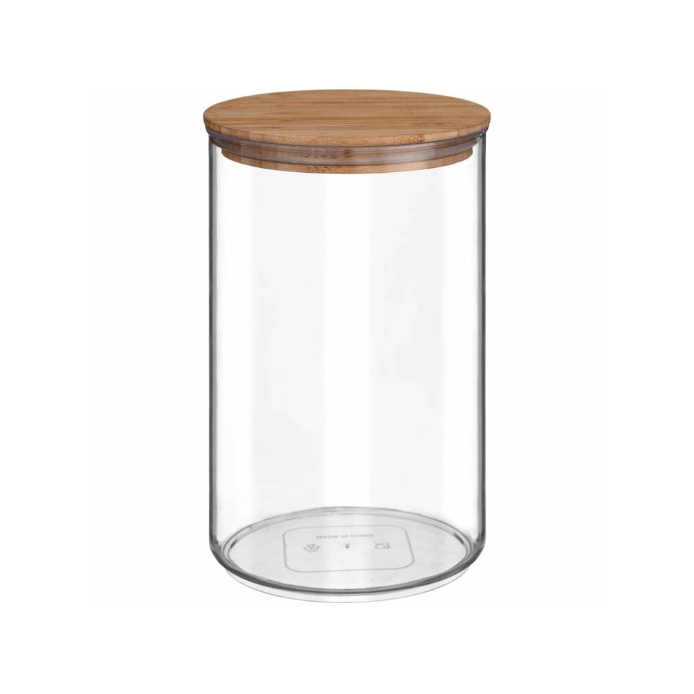 Plastic Container with Bamboo Lid 