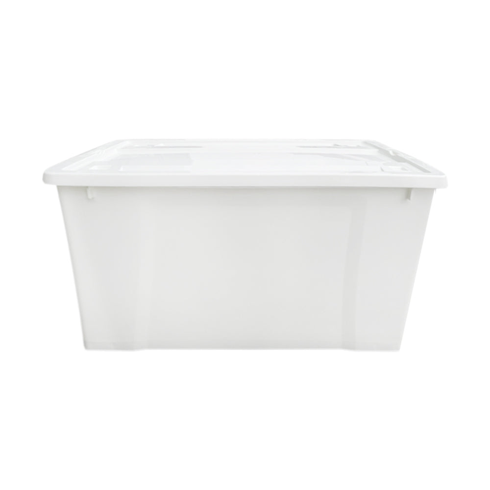 象牙白色帶輪收納膠箱(40L)