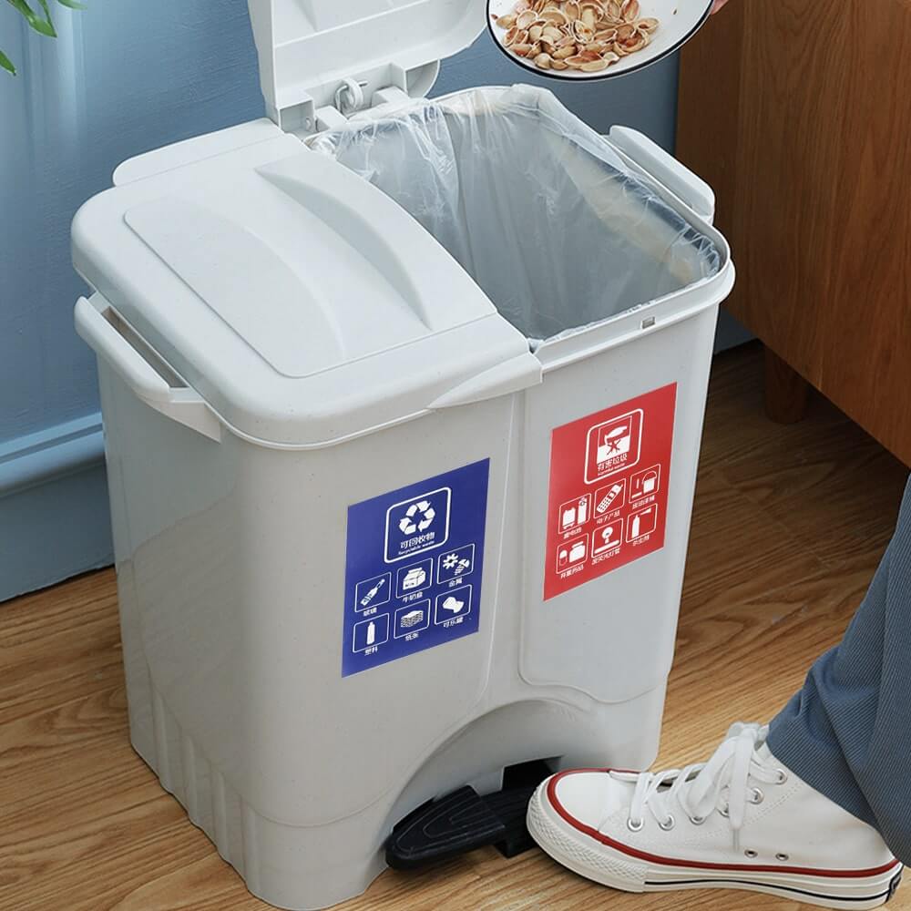 30L 雙蓋垃圾分類桶
