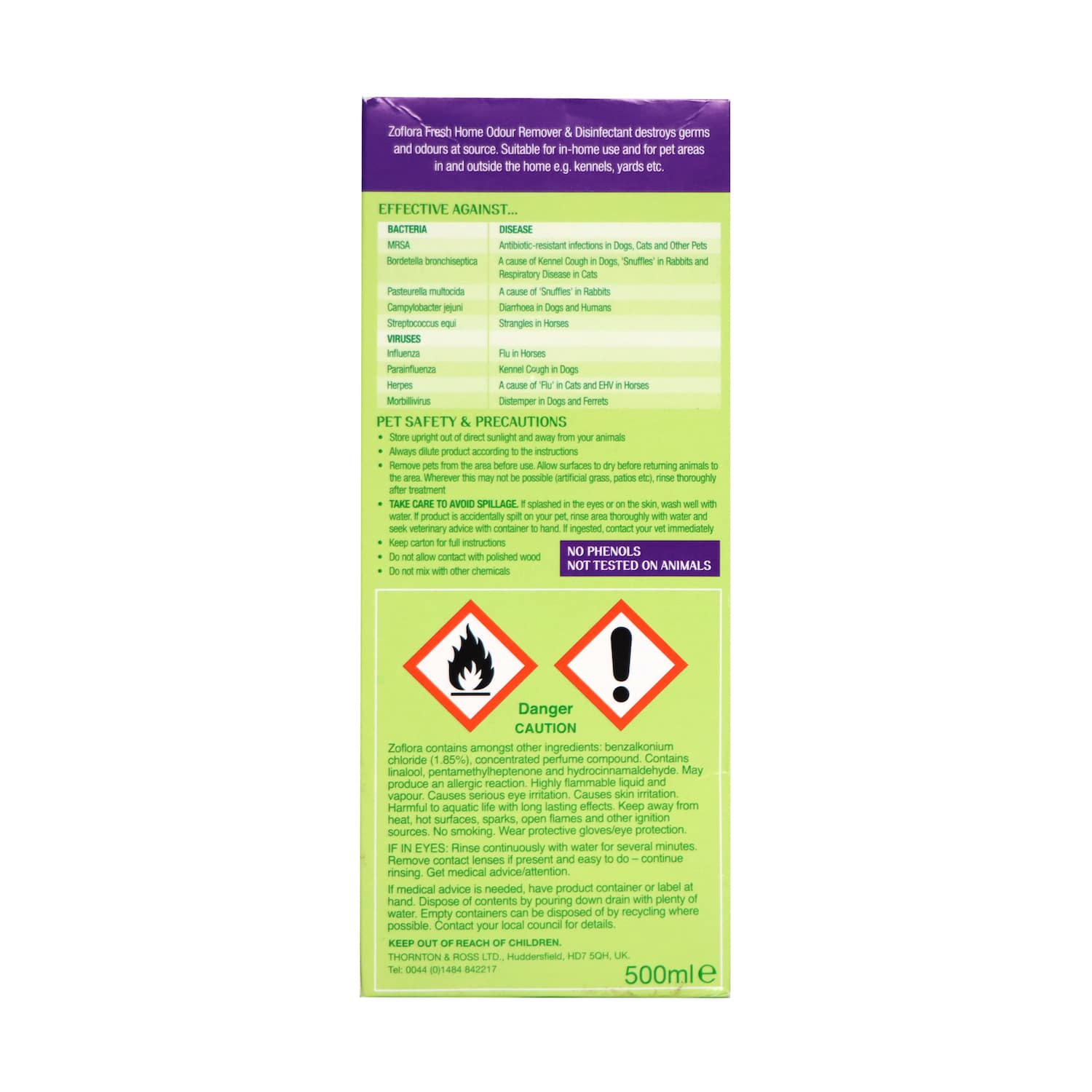 Green Valley Zoflora Fresh Home Disinfectant 500ml Zoflora Pet