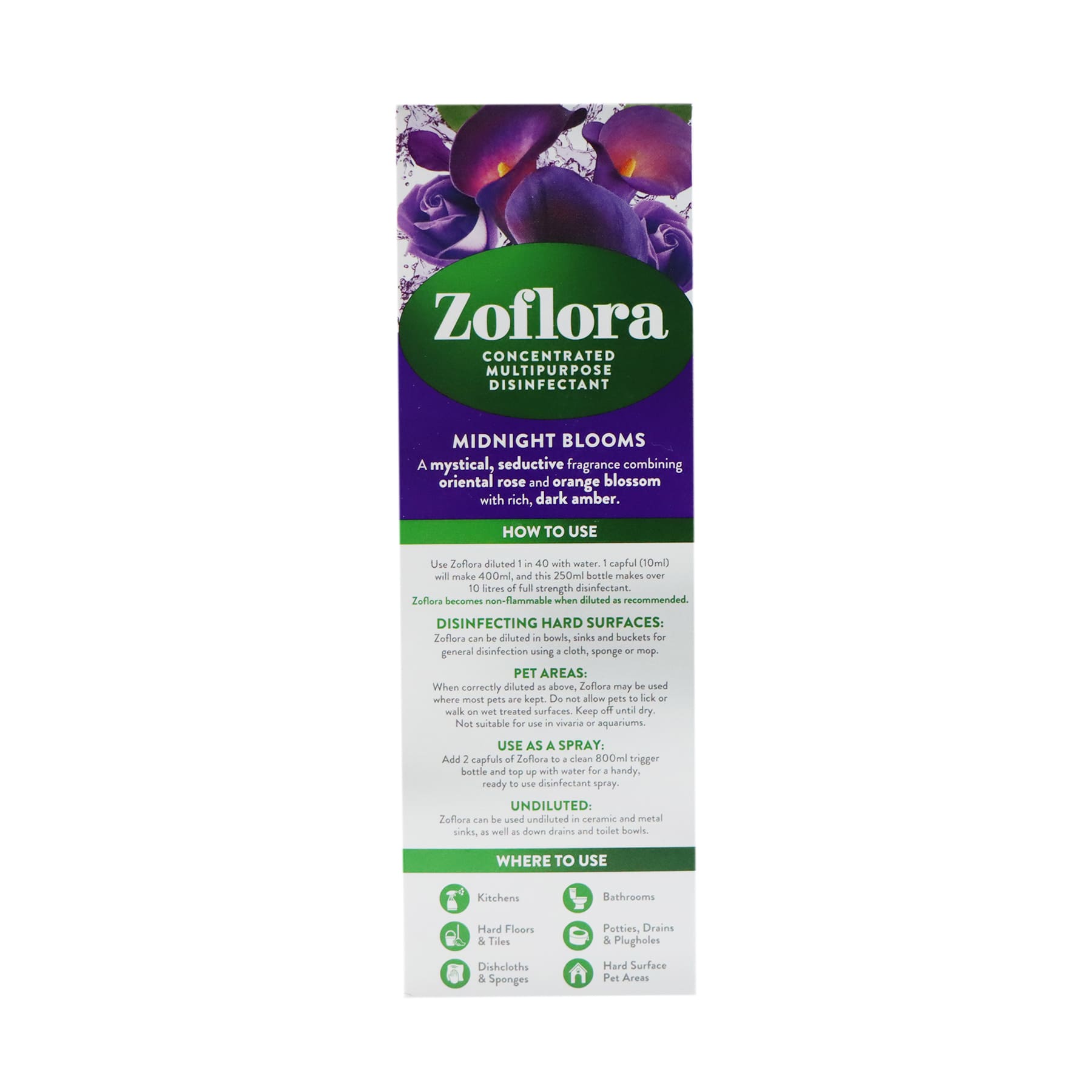 Zoflora Concentrated Disinfectant 250ml (Midnight Blooms)