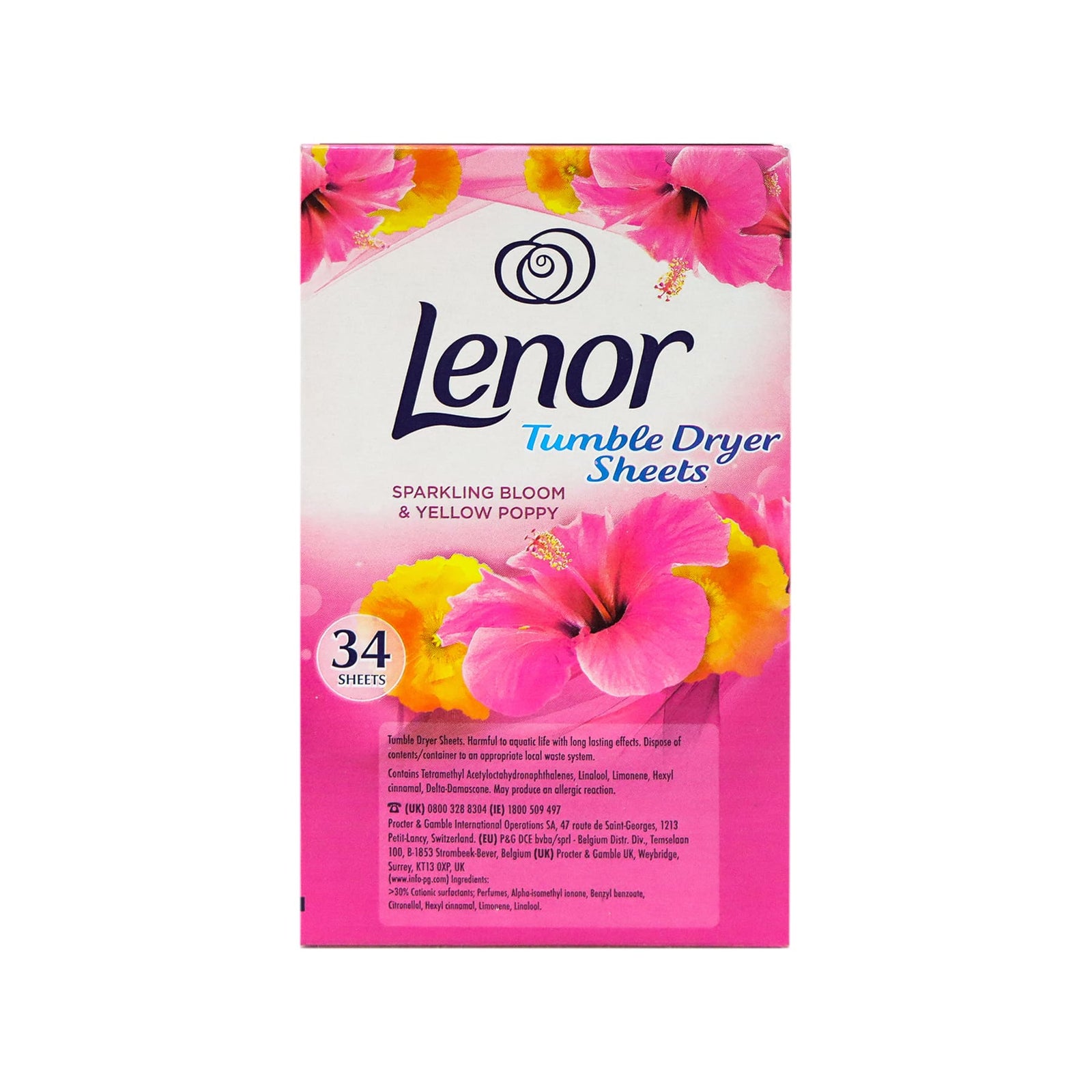 [P&G] Lenor Tumble Dryer Sheets 34pcs (Sparkling Bloom)