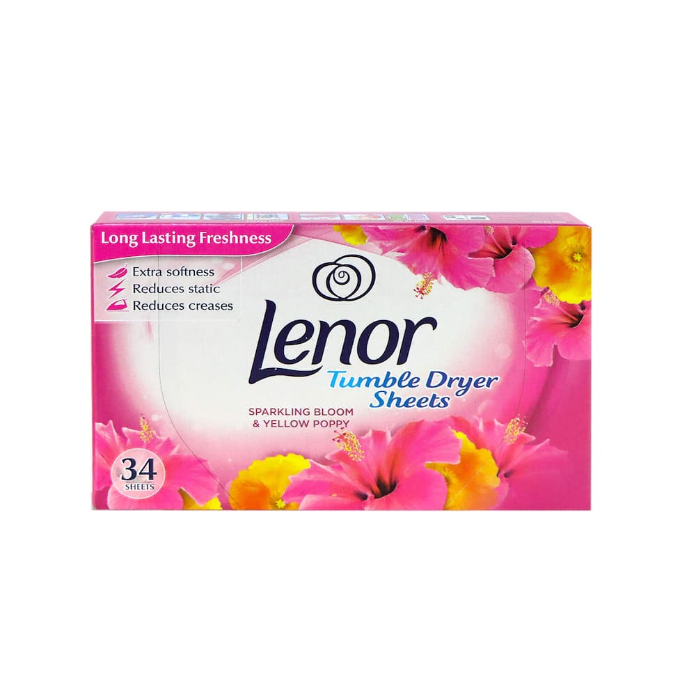 [P&G] Lenor Tumble Dryer Sheets 34pcs (Sparkling Bloom)