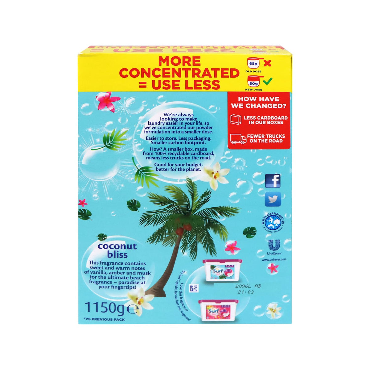Surf 濃縮洗衣粉 1.15公斤 (香草椰子)