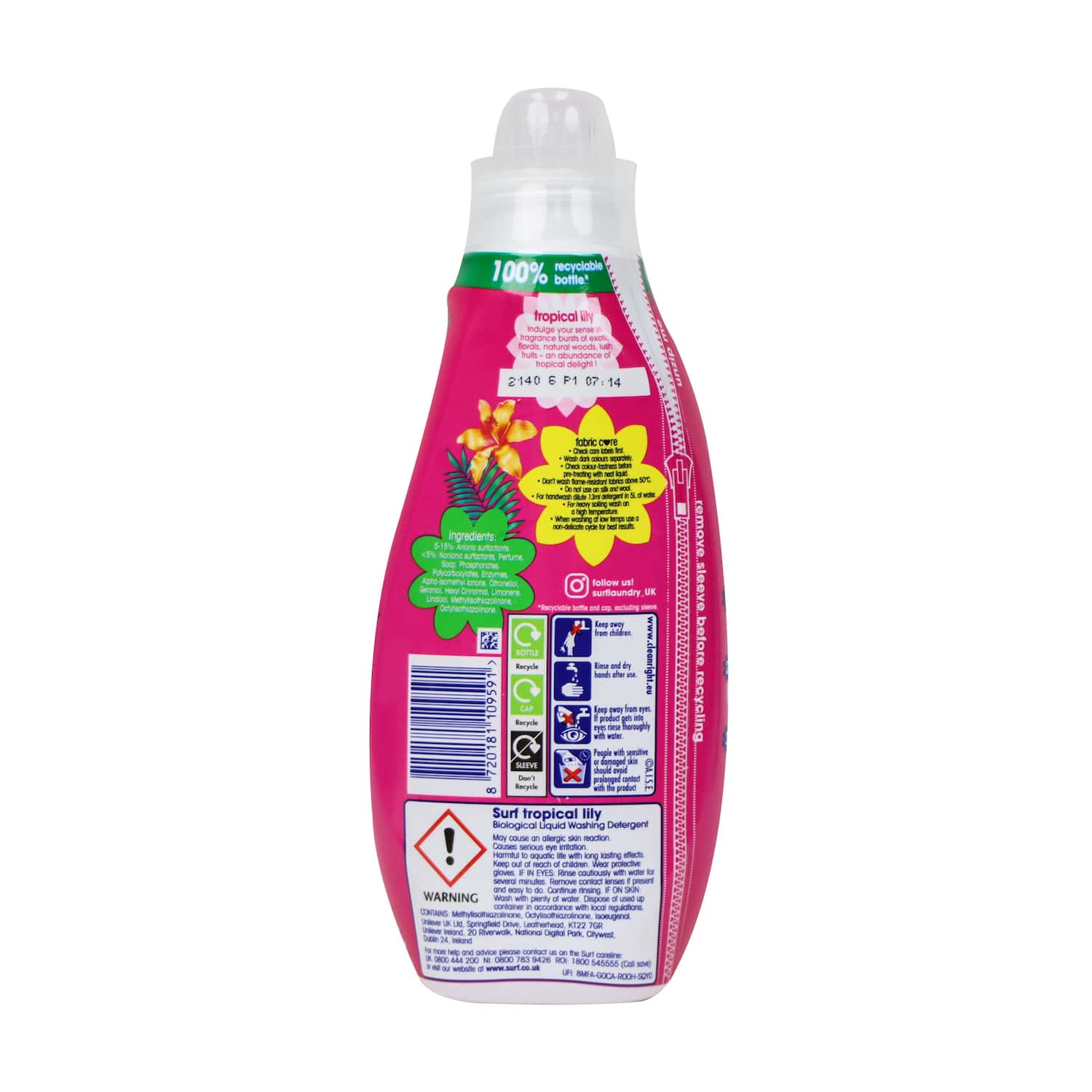 Surf Concentrated Liquid Detergent 648ml (Tropical Lily)