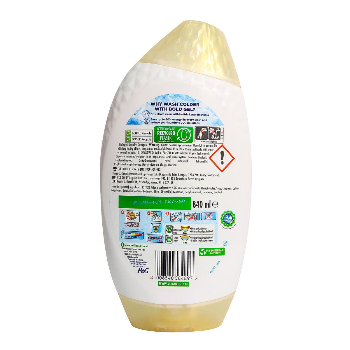 [P&G] Bold 2合1洗衣凝膠 840毫升(金蘭花香)