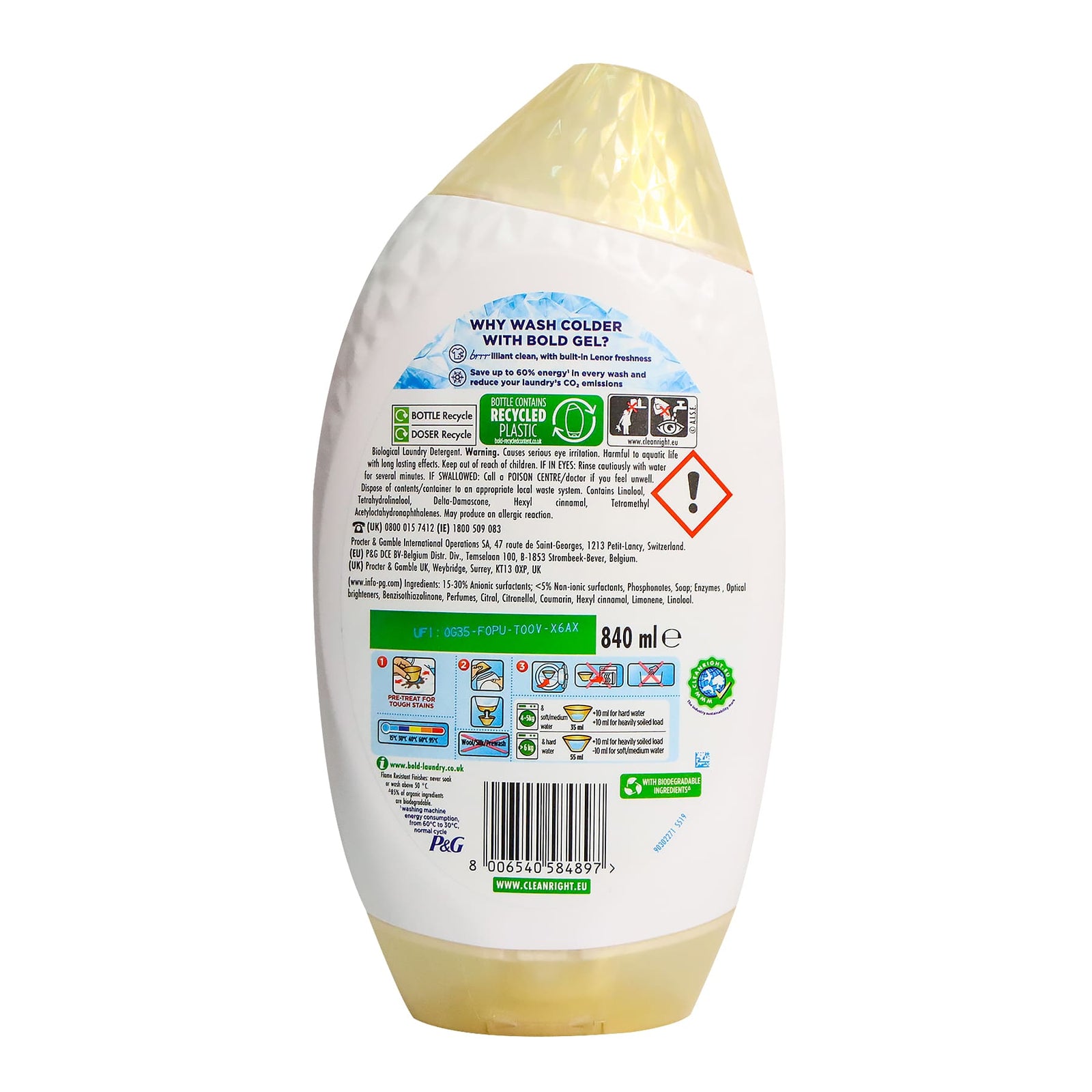 [P&G] Bold 2合1洗衣凝膠 840毫升(金蘭花香)