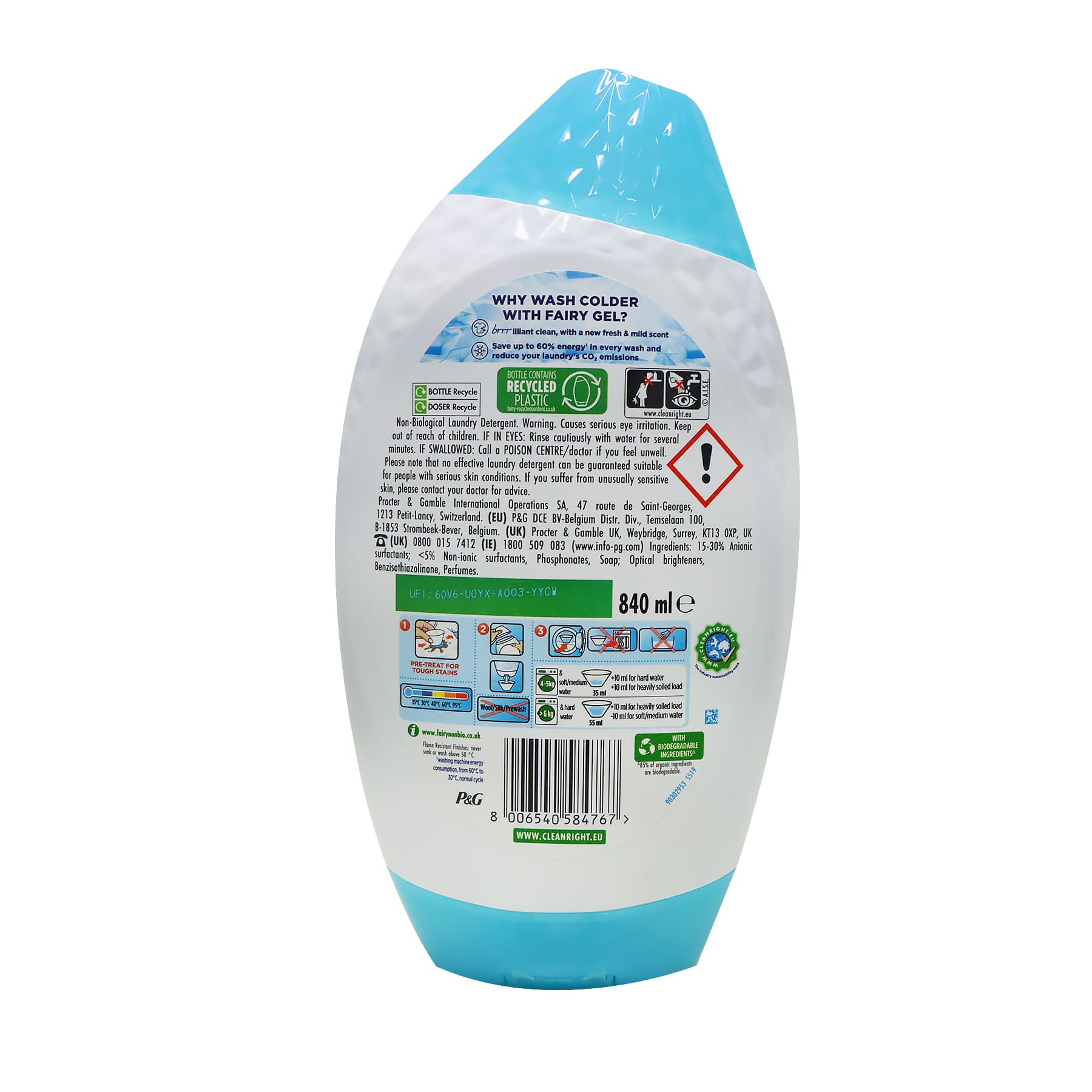 [P&G] Fairy Non Bio 無酵素防敏洗衣液 840毫升
