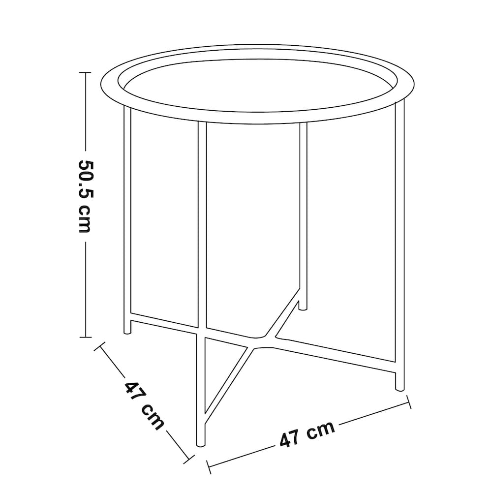 Spot On black round metal table dimentions