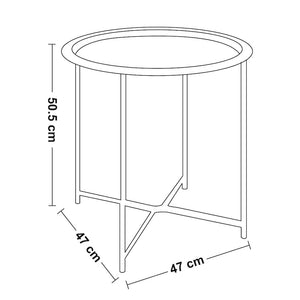 Spot On black round metal table dimentions