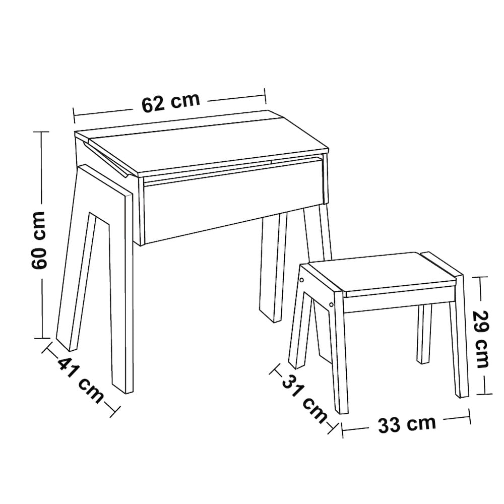 兒童揭蓋式學習桌椅尺寸