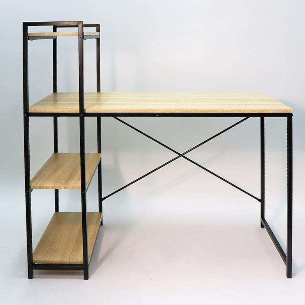 一體式學習書桌連側書架側面