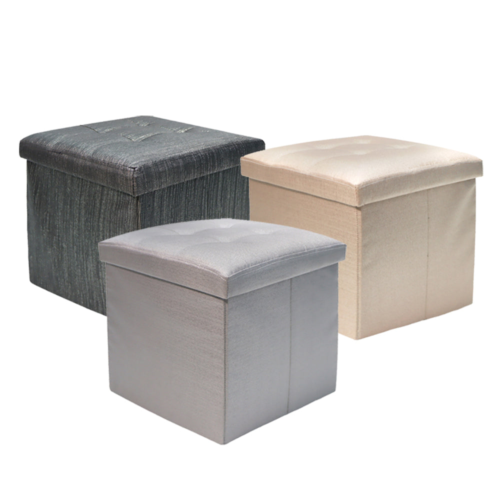 可摺疊布藝收納凳連厚坐墊有3種顏色
