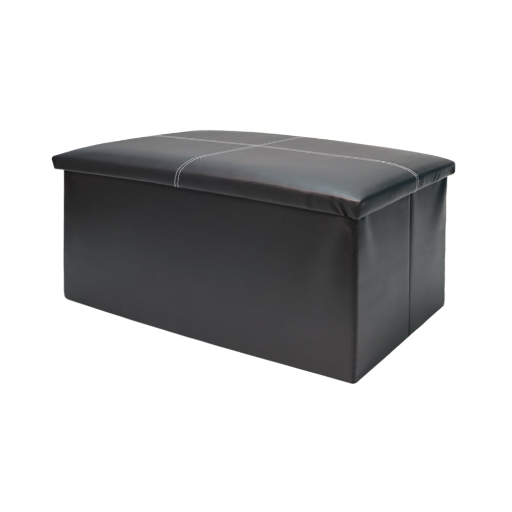 可摺疊仿皮收納長凳外形