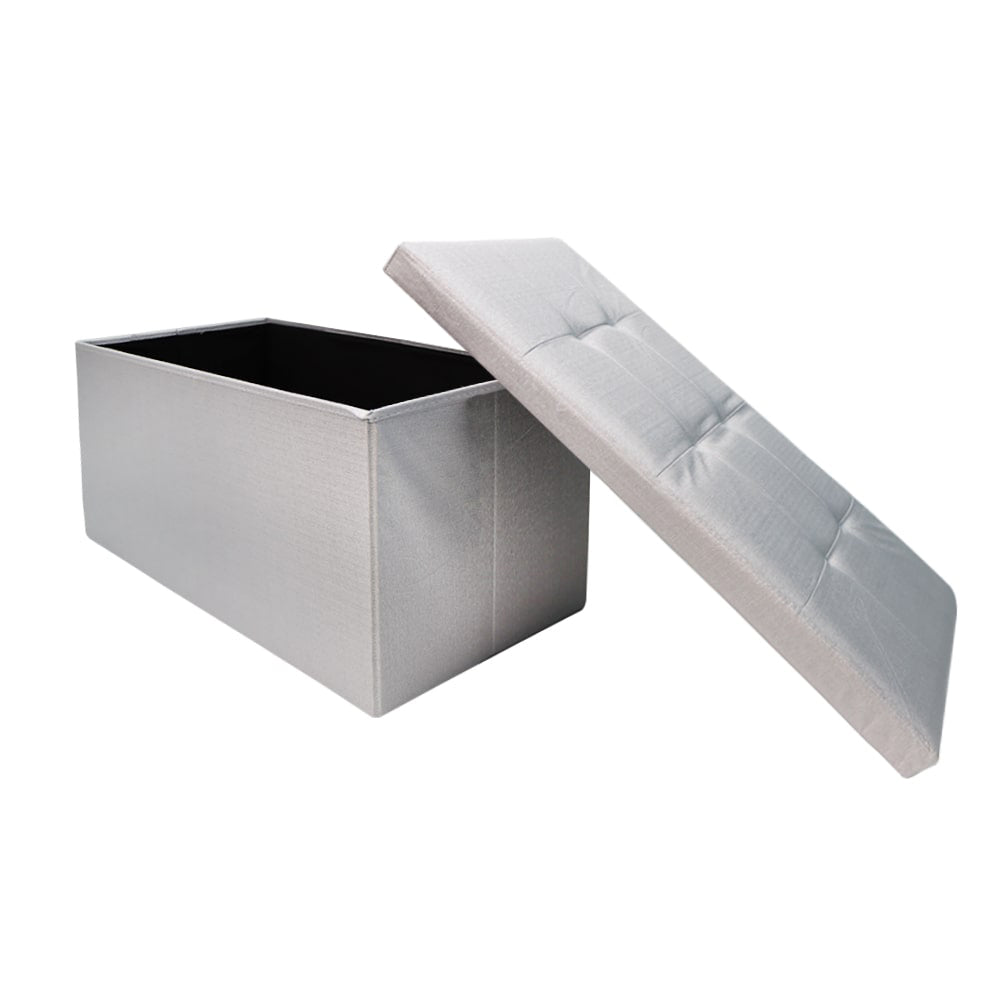 灰色可摺疊閃亮收納長凳