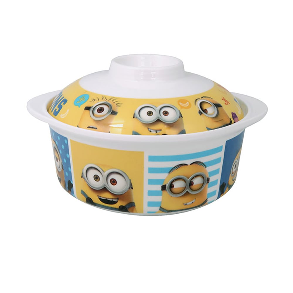 Minions Melamine Soup Bowl W/Lid 5.5&quot;