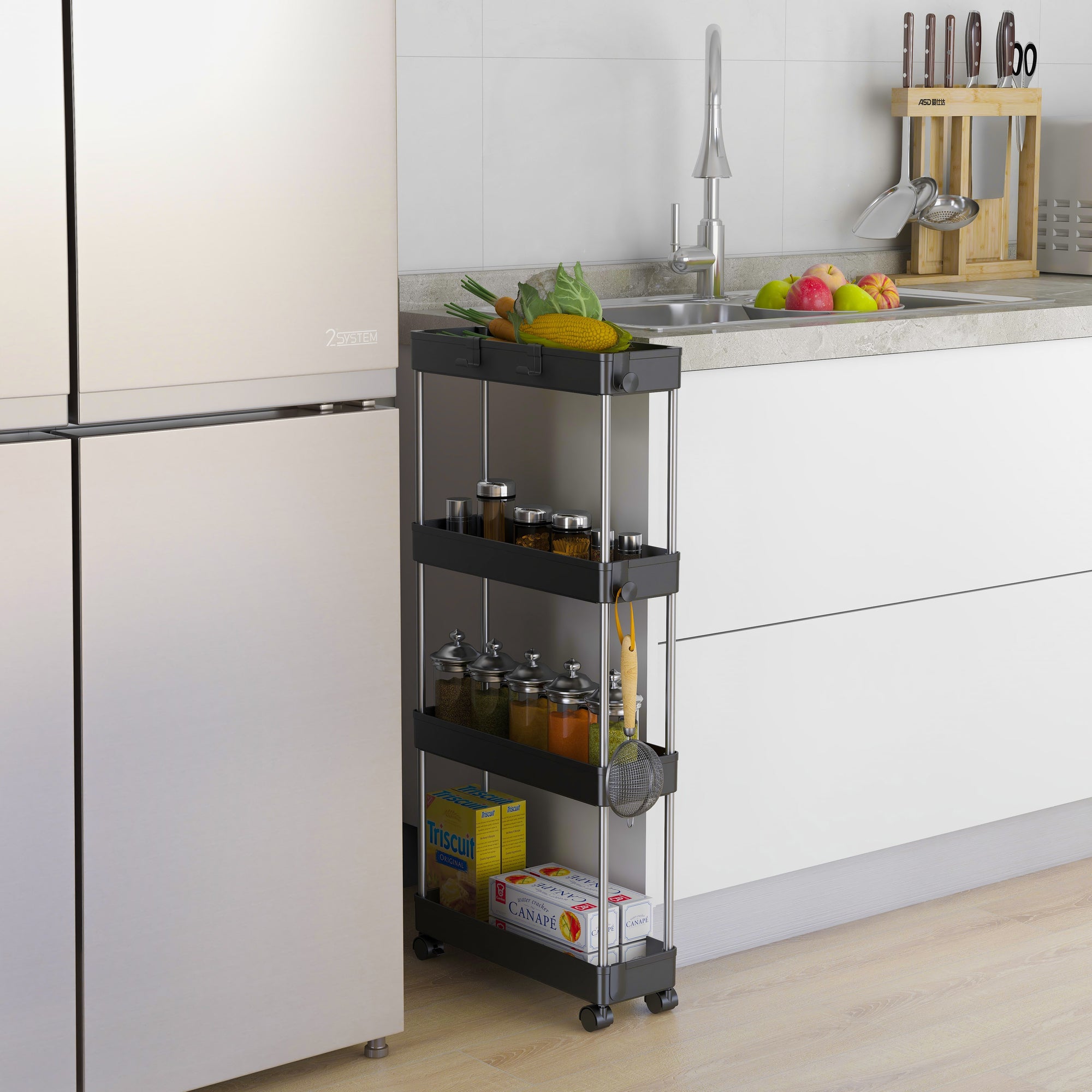 4 Tier Slim Storage Cart