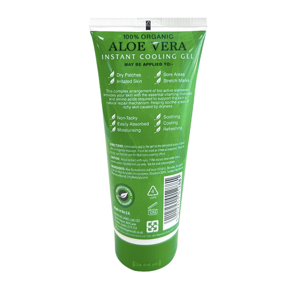 Passion for Natural 100%有機蘆薈保濕啫喱 包裝背面