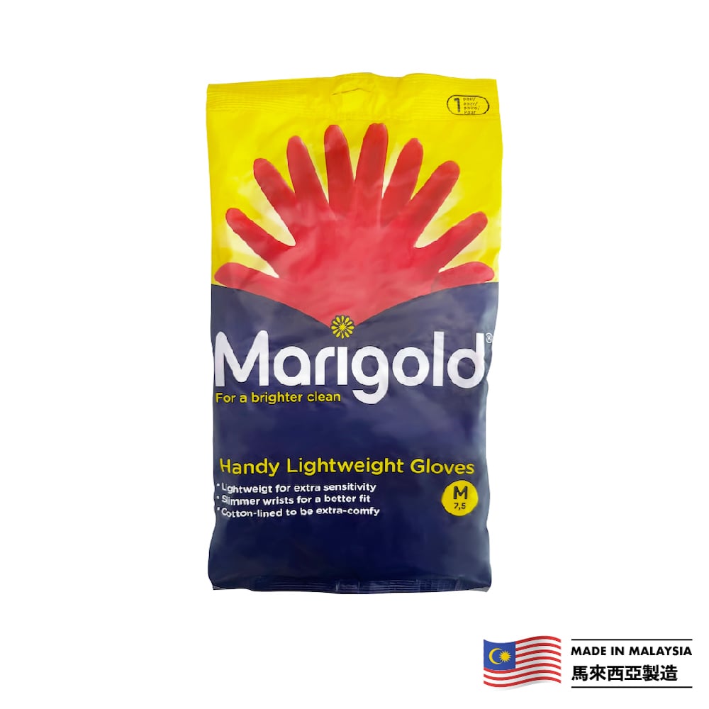 Marigold 菊花牌 天然橡膠乳膠中碼手套 包裝正面
