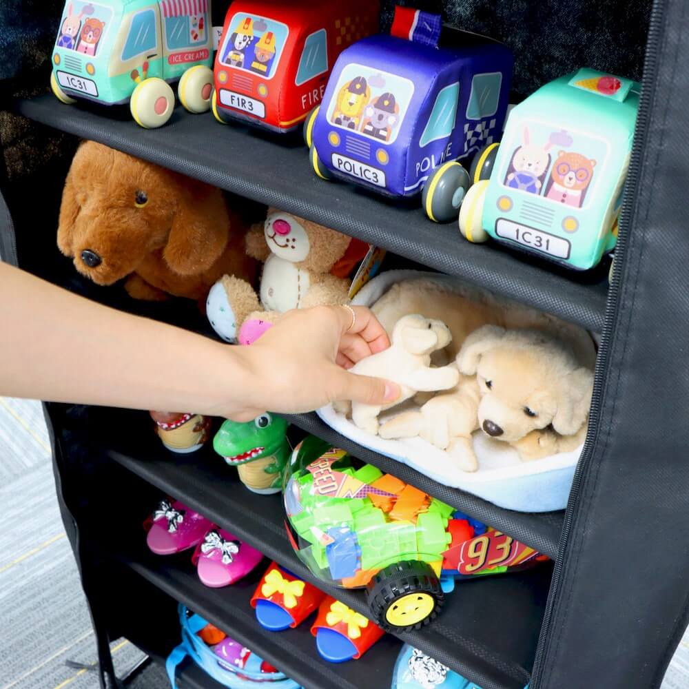 Multi function rack holding kids toys